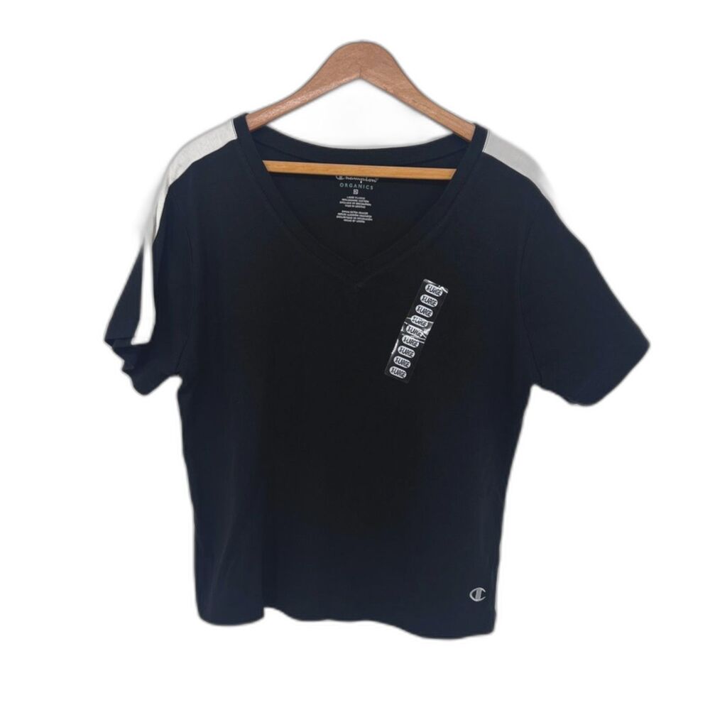 Champion‎ Organics NEW Color Block Tshirt 100% Organic Cotton Size XL Sporty